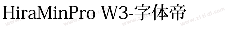 HiraMinPro W3字体转换